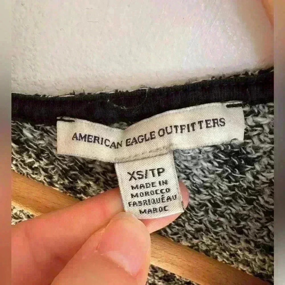 American Eagle Outfitters women’s black and white cardigan open front size XS - Picture 5 of 12